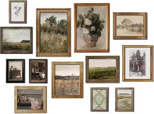 Miniatura 8 de Kizbok Juego de 9 carteles divertidos de gato negro, impresiones artísticas de pared de gato negro vintage de Monet Matisse Van Gogh, gatos negros