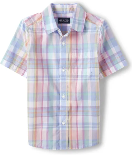 Miniatura 8 de The Children's Place - Camisa de manga corta con botones para niños grandes