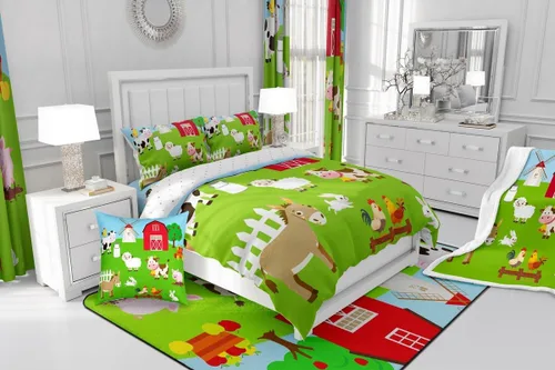 Miniatura 6 de Feelyou Manta de forro polar para niños y niñas, con estampado de animales de dibujos animados, encantadores conejos, ovejas, caballo, manta de lujo