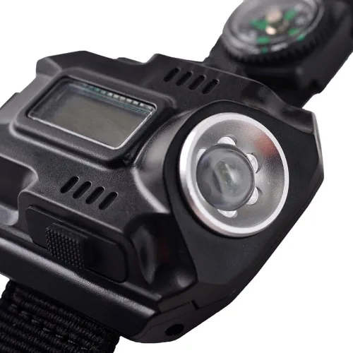 Miniatura 3 de Brújula de la antorcha LED táctico LED recargable al aire libre deporte reloj de pulsera