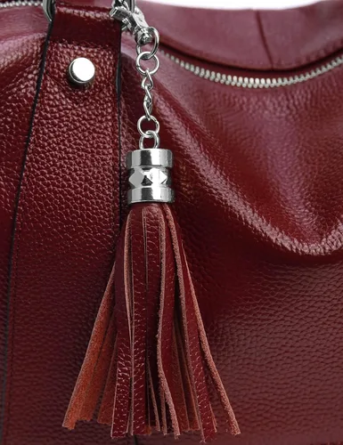 Miniatura 5 de Heshe - Bolsa de hombro de piel para mujer, con asa superior, bolsa cruzada