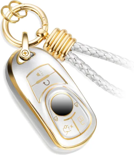 Miniatura 31 de Funda para llavero Nissan con llavero de cuerda trenzada de metal de lujo, funda suave mejorada para llave Nissan (solo 3 botones)