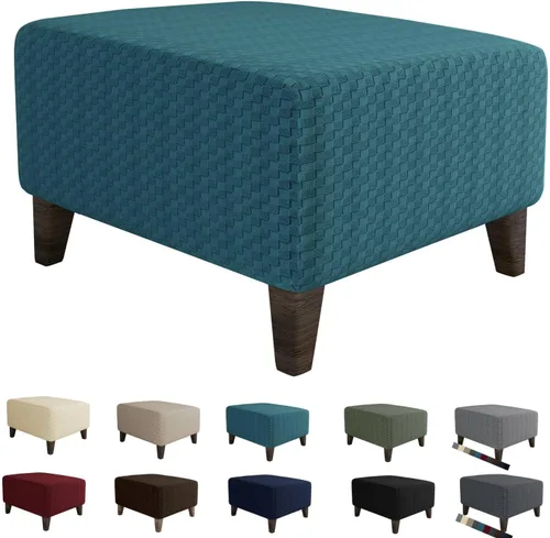 Miniatura 10 de MAXIJIN Fundas para otomano de jacquard, fundas protectoras para taburete plegable, protector de muebles, funda suave y gruesa rectangular