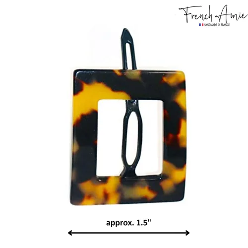 Miniatura 4 de French Amie Squared Tokyo - Pasador de pelo pequeño hecho a mano, acetato de celuloide, sin metal, para mujer