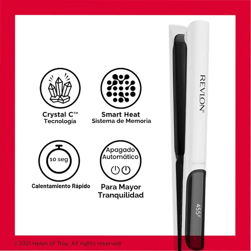 Miniatura 5 de REVLON Crystal C + plancha digital de cerámica para el cabello, brillo de larga duración y menos encrespamiento, (1 pulgada)