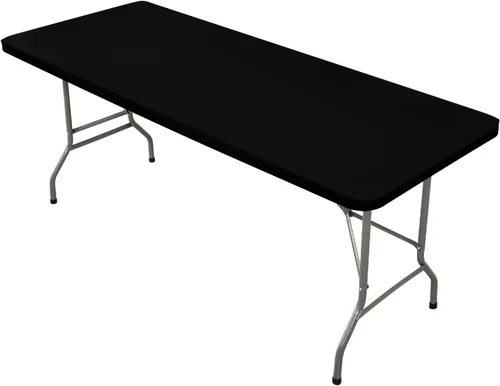 Miniatura 27 de Mantel Cuadrado Elástico Ajustable, Cubierta de Mesa de Poliéster Resistente al Viento, Mantel Resistente a Rayones y Lavable para Mesas Plegables