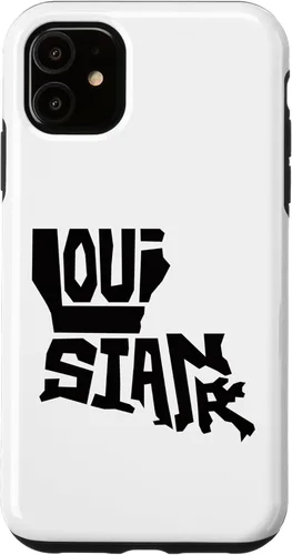 Miniatura 6 de Funda para iPhone 11 Pro Max Patriotic Home State Map of Louisiana Text Art Shape Design