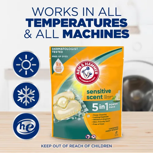 Miniatura 7 de Arm & Hammer Paquetes de potencia 5-EN-1 con aroma fresco sensible, 42