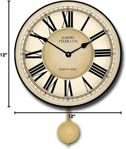 Miniatura 6 de Waterford - Reloj de pared de péndulo Mecanismo de cuarzo ultra silencioso Hecho a mano en Estados Unidos hermoso color nítido duradero Viene