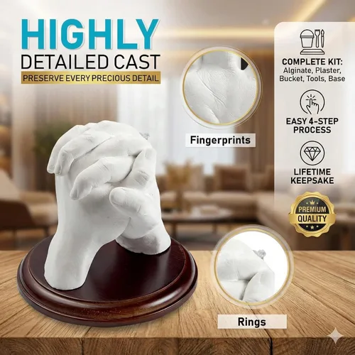 Miniatura 2 de Kit de moldeo a mano Hula Home para parejas o familia con placa de montaje Regalos DIY de aniversario para ella y él, escultura de recuerdo, boda