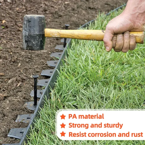 Miniatura 3 de 60 estacas de plástico para anclaje de bordes de paisaje, 8 pulgadas, para jardín, césped, patio, paisajismo, bordes de pavimentación, barrera