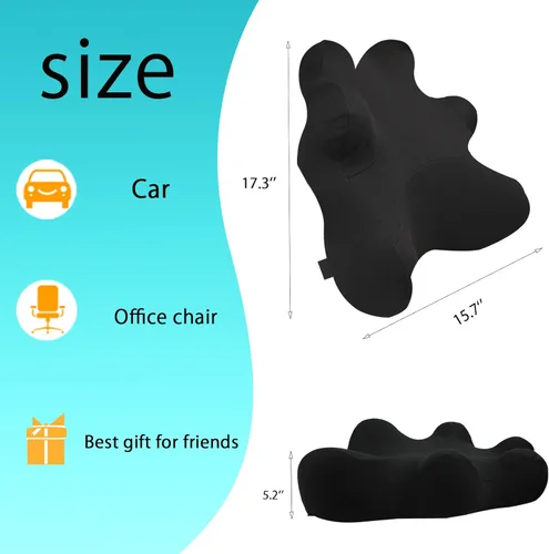 Miniatura 3 de Almohada de apoyo lumbar Newsty para silla de oficina, respaldo ergonómico patentado para alivio del dolor de espalda con correa ajustable, almohada