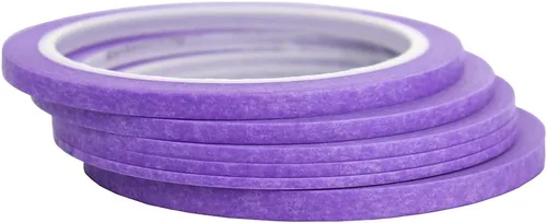 Miniatura 6 de JINBING 6 Rollos de Cinta de Papel Washi para Arte de Uñas DIY, Dibujo, Creación de Patrones 2 mm, 2.5 mm, 3 mm, 4 mm, 5 mm, 6 mm x 25 m (Rosa)