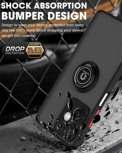 Miniatura 5 de QUIETIP Funda compatible con Xiaomi Poco X5 Pro 5G con protector de pantalla, TPU + policarbonato duro a prueba de golpes, anillo magnético