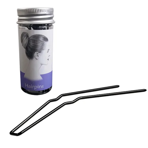 Miniatura 19 de Horquillas para moño ROCST Bobby Pins Clips para ballet mujer niña peluquería salón (2 pulgadas, marrón, 12 piezas) (negro, 2 pulgadas