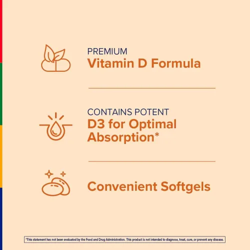 Miniatura 2 de Stop Aging Now - Cápsulas blandas de suplemento de vitamina D3 D-Pure (5000 UI) - 90