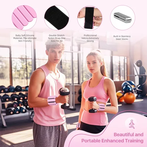 Miniatura 4 de Adjustable Ankle Weights,Wrist Weights for Women & Men,Set of 2 (1Lb Each),Perfect for Walking,Running,Yoga,Pilates,Gym,Strength Training. Weighted