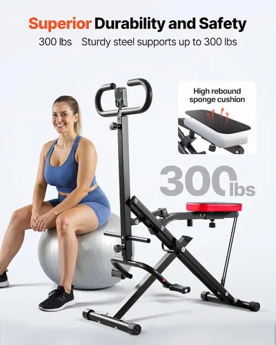 Miniatura 3 de VEVOR Squat Machine, Deep Squat Rowing Machine for Home, Easy Setup & Foldable Exercise Equipment, Glute Trainer Machine with 2/3 High-Strength