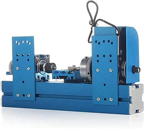 Miniatura 8 de Mini máquina de torno de metal, herramienta motorizada para trabajar el metal, tornos de madera de sobremesa con portabrocas de 3 mandíbulas