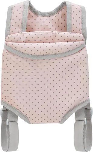 Miniatura 9 de Olivia's Little World Conjunto de Portabebés y Asiento de Coche de Muñeca Bebé Princesa de Lunares, Rosa/Gris
