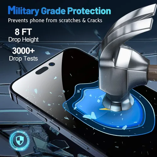 Miniatura 4 de Protector de pantalla de privacidad para iPhone 11/XR, borde 2.5D, cobertura completa, anti-espía 9H, protector de pantalla de vidrio templado