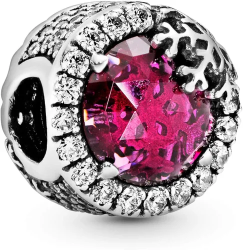 PANDORA Joyería rosa deslumbrante cristal de copo de nieve y circonita cúbica colgante en plata de ley Metal Cristal Circonita cúbica