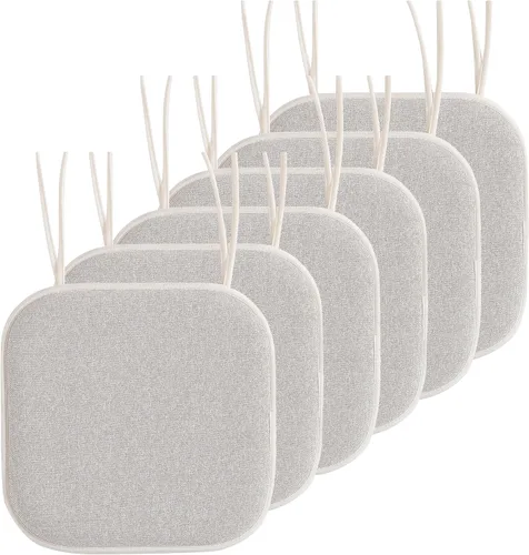 Miniatura 9 de Elegant Comfort Fundas de cojín para silla con lazos y parte trasera de goma antideslizante, espuma viscoelástica gruesa, almohadilla de cojín