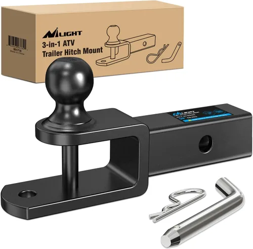 Miniatura 16 de Nilight Soporte de enganche múltiple 3 en 1 ATV UTV con bola de 2 pulgadas nominal de 2000 libras, se adapta a la correa del cabrestante receptor