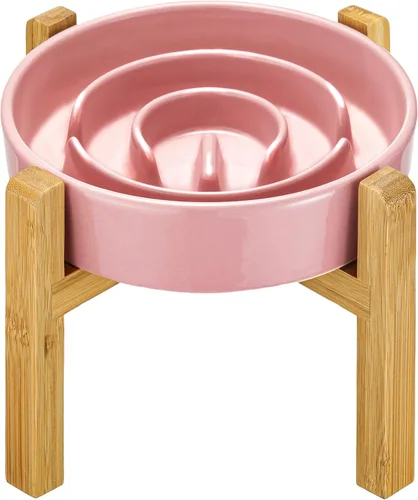 Miniatura 16 de Cuencos de cerámica para perros de alimentación lenta, 2.0 tazas de comedero lento para perros medianos y grandes, cuenco de laberinto de Blanco