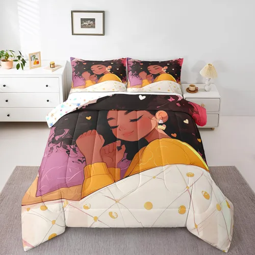 Miniatura 36 de Erosebridal Juego de edredón de sirena para niños, tamaño matrimonial, para niñas, ropa de cama de sirena brillante azul y rosa, juego de ropa