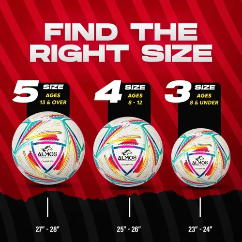 Miniatura 5 de Almos Champion - Balón de fútbol profesional, para ligas, clubes, entrenamiento, rendimiento de partidos, fútbol en interiores y exteriores, 16