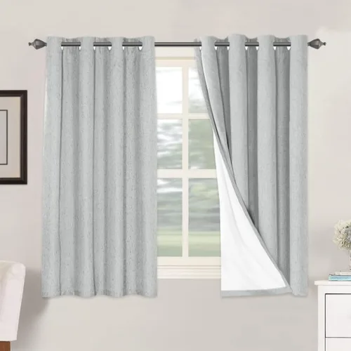 Miniatura 133 de H.VERSAILTEX Cortinas opacas de lino de 72 pulgadas de largo, 100% absolutamente opacas, con aislamiento térmico, con textura de lino, cortinas