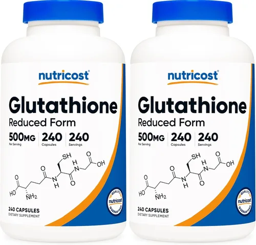 Miniatura 10 de Nutricost Cápsulas de glutatión de 500 mg, 240 cápsulas, sin gluten, sin OMG
