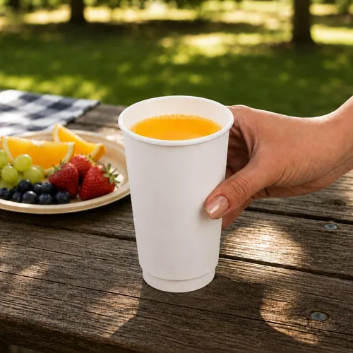 Miniatura 46 de Restaurantware Tazas de café de papel de 4 onzas, 25 tazas de papel desechables de doble pared, a prueba de fugas, reciclables, tazas calientes