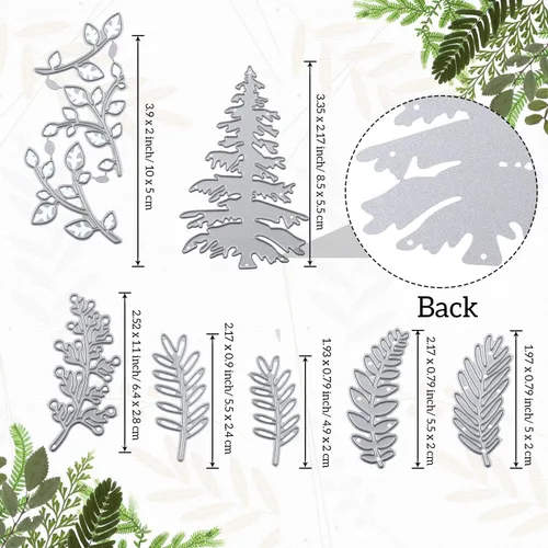 Miniatura 2 de Patelai 17 troqueles de corte de árboles para hacer tarjetas, plantillas de álbumes de recortes, plantillas de álbumes de recortes, troqueles