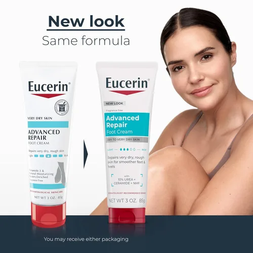 Miniatura 2 de Eucerin Advanced Repair - Crema de pies sin perfume para pies y talones secos, tubo de 3 onzas, paquete de 12
