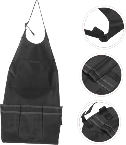 Miniatura 4 de ABOOFAN Adjustable Artist Apron with Tool Storage Oilproof Painting Work Clothes for Comfortable Use Black S