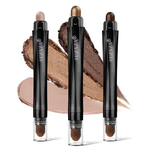 Miniatura 38 de 10 barras de sombra de ojos, brillo y neutro, color rosa champán, metálico, lápiz de sombra de ojos color crema con resistente a las manchas y al