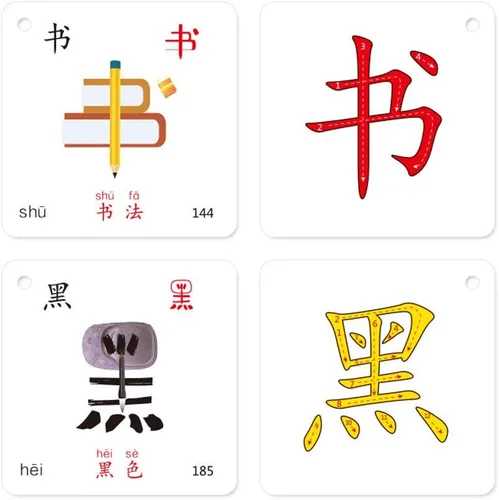 Miniatura 3 de Símbolos jeroglíficos de pictografía alfabeto chino aprendizaje Color Flash Tarjetas de memoria Mandarín Edición de caracteres simplificados, Pinyin