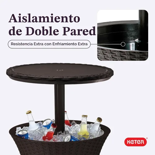 Miniatura 10 de Hielera de ratán Keter Pacific Cool Bar, marrón, (Harvest Brown)