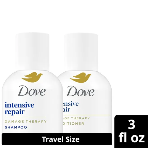Miniatura 10 de Set de Champú y Acondicionador Dove Travel Essentials – Soluciones Nutritivas Dove de Reparación Intensiva para Cabello Dañado, 3 Oz Cada