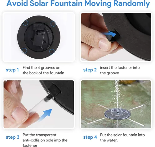 Miniatura 7 de Bomba de agua de fuente solar para baño de pájaros, bomba de fuente de agua flotante con energía solar para baño de pájaros, jardín, estanque