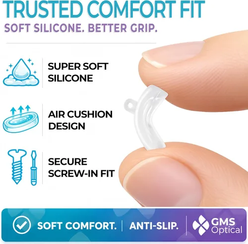 Miniatura 3 de GMS Optical Comfort Line – 0.276 in de ancho regular / 0.433 in de longitud pequeña – Bolsas de aire roscadas de silicona suave almohadillas