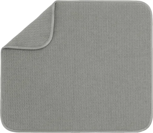 Miniatura 39 de S&T INC. Tapete de microfibra para secado de platos, reversible y absorbente para cocina, de 16 x 18 pulgadas, color negro