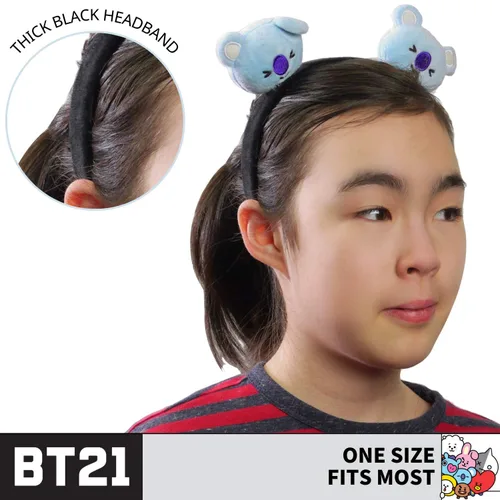 Miniatura 4 de Concept One BT21 LINE FRIENDS - Diadema bordada de felpa 3D para mujer, Koya