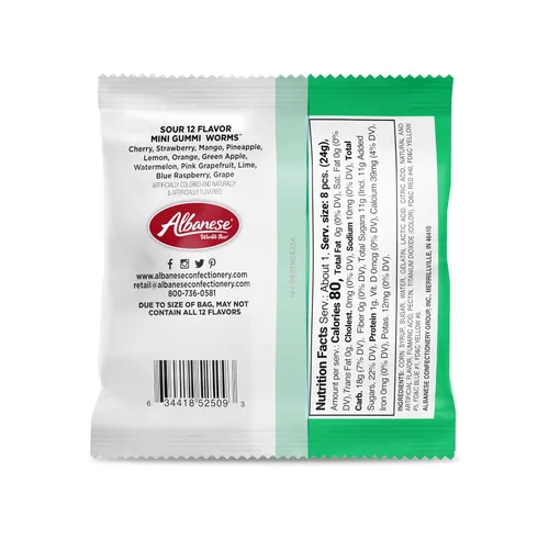 Miniatura 2 de Albanese World's Best Sour 12 Flavor Mini Gummi Worms Bolsa de caramelos de 0.85 onzas, paquete de 200 12 sabores ácidos únicos, sin gluten, sin