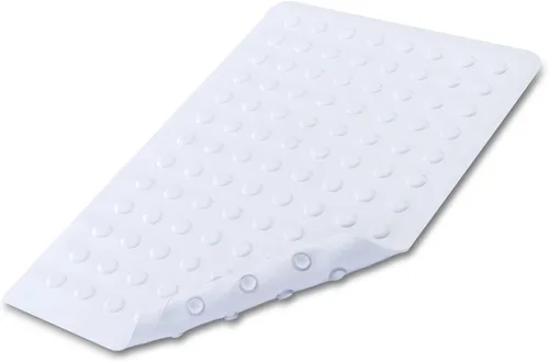 SlipX Solutions El tapete de seguridad de goma blanca para baño proporciona una cobertura esencial y una resistencia fiable al deslizamiento en
