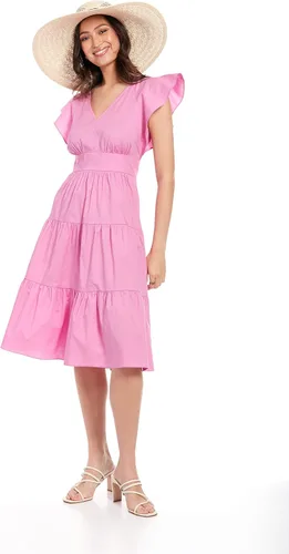 Miniatura 7 de London Times Vestido de verano fácil de vacaciones de verano para mujer con cuello en V