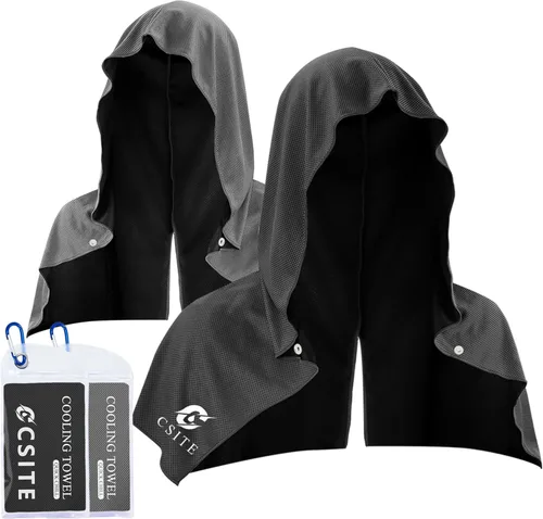 Miniatura 11 de CSITE Toallas refrescantes con capucha, toallas de enfriamiento instantáneo para cuello y cara, protección solar UPF 50, toalla de hielo para climas