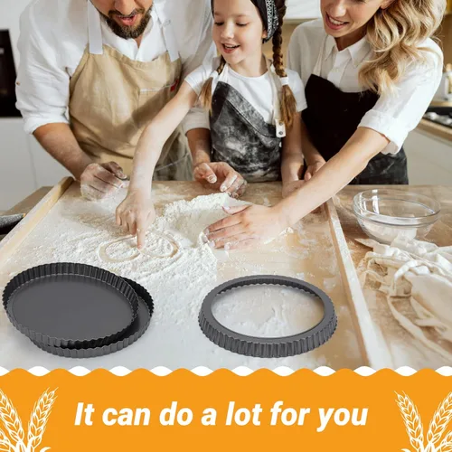 Miniatura 7 de Beasea Molde para Tartas de 9 Pulgadas con Fondo Desmontable, Molde Antiadherente para Tartas con Fondo Desmontable Molde Redondo para Pasteles